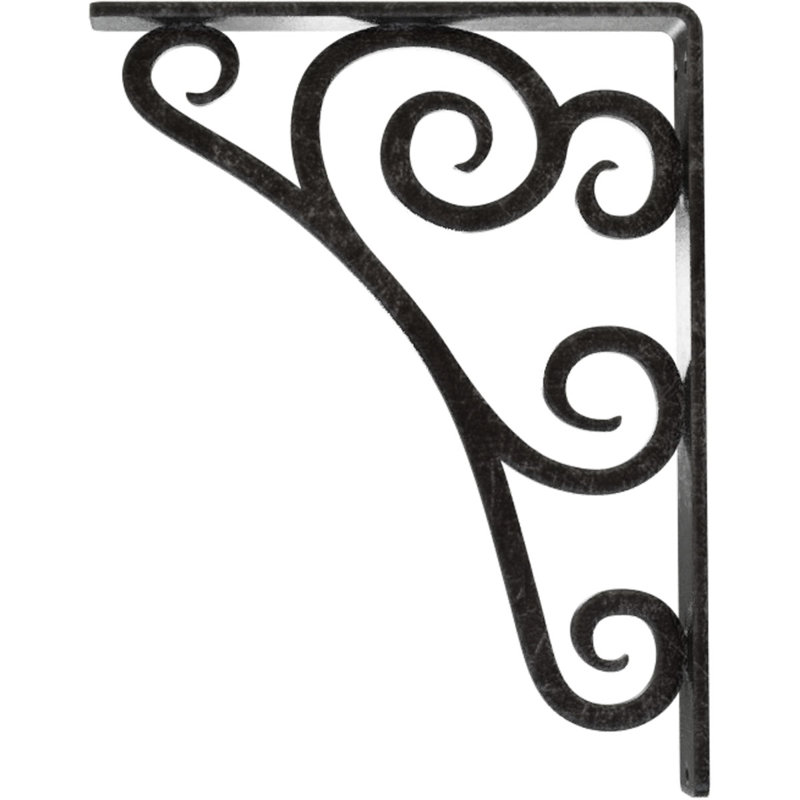 Support en fer forgé Tristan, Argent antique, H 10 po x l 1,5 po x P 7,5 po