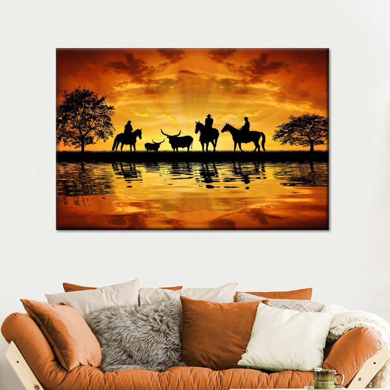 " Wetland Cowboys Canvas Print ", 32" H x 48" W x 1.25" D