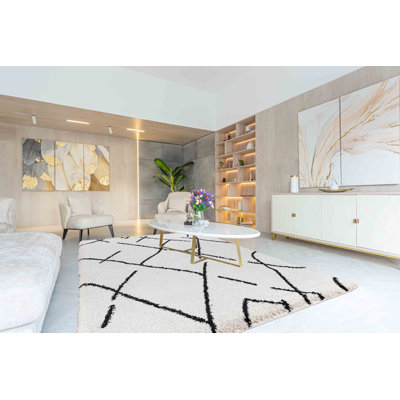 Tybee Geometric Shag Area Rug