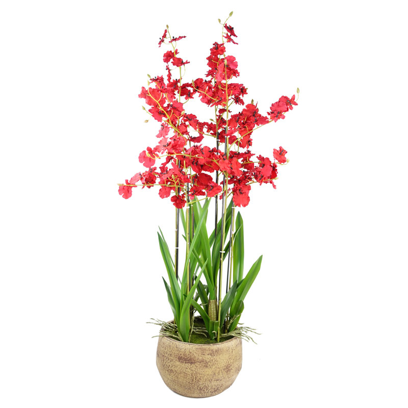 Plastic, Silk Artificial Arrangement in Planter