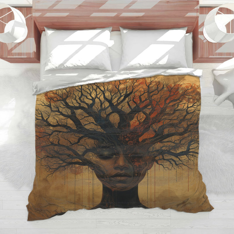 Édredon Tree Woman Illustration, Lit simple
