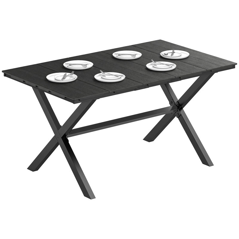Rectangular Metal Outdoor Dining Table , 150cm cm W 90cm cm D
