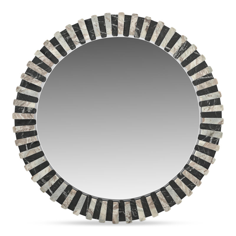 Miroir Isolde noir et marbre beige