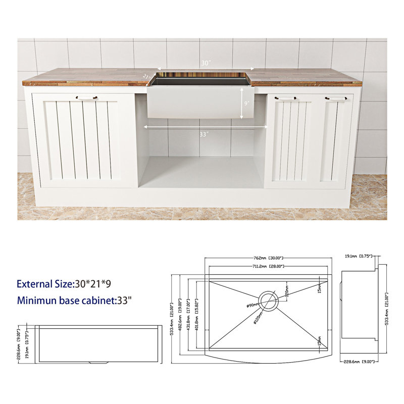 Farmhouse Apron Front Kitchen Sink
