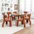 Chaises de salle à manger contemporaines rembourrées orange avec dossier rembourré