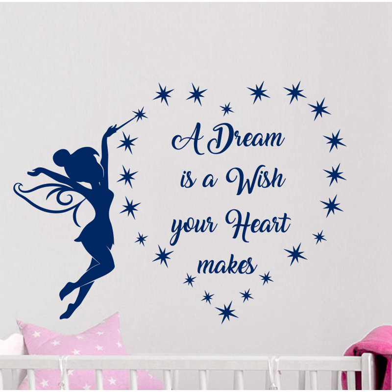 Décalcomanie murale un rêve est un voeu, Bleu foncé