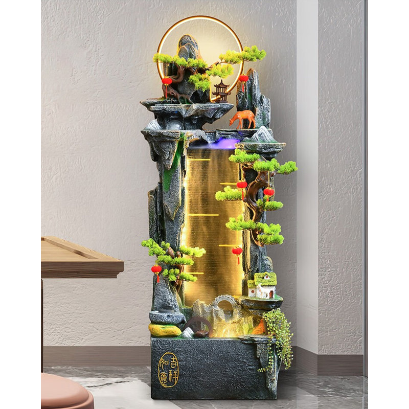 Ornement d'eau en résine artistique minimaliste, H 66,54 po x l 27,56 po x P 18,11 po