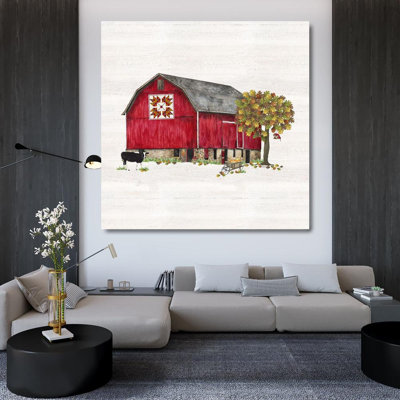August Grove® Reed, Tara Gallery Wrapped Canvas Art Titled: Fall Barn Quilt IV