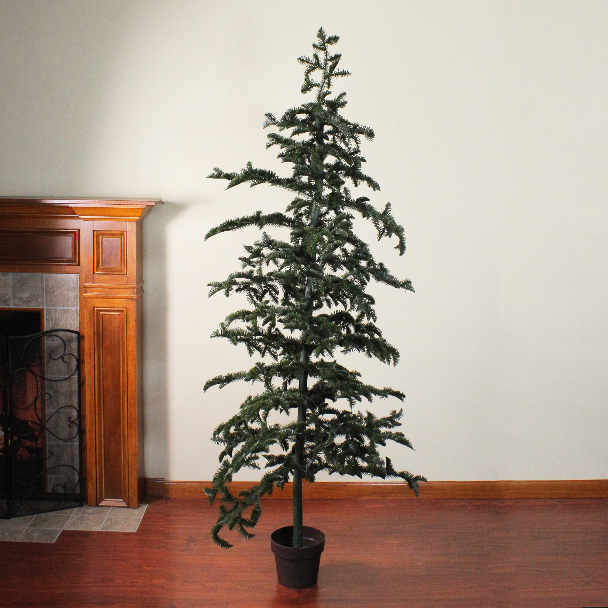 Northlight Seasonal 6.5' Potted Green Spruce Artificial Topiary Tree ...