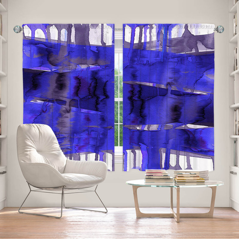 Jemine Room Darkening Curtain Pair, 56" W x 78" L, Electric Blue