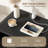 Curved Nightstand Set of 2 with Charging Station, LED Light, Open Shelf And Drawer, Modern Bedside Tables For Bedroom,Black-129461385