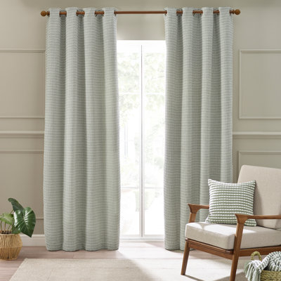 Stab Stitch Lined Eyelet Curtains