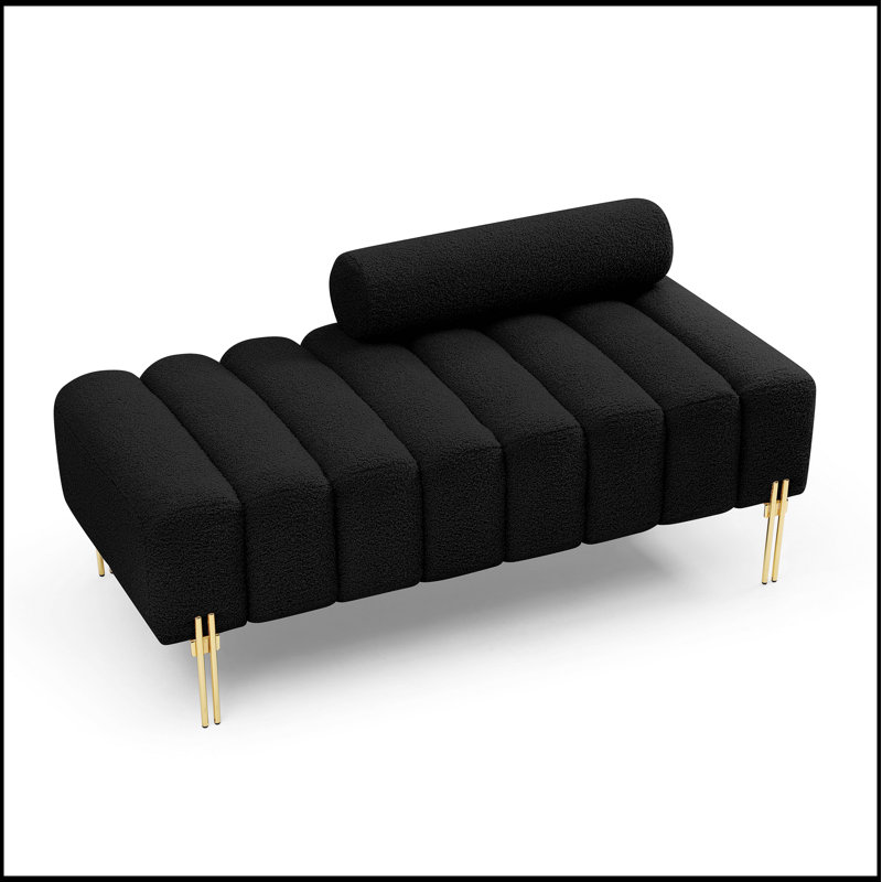 Banc de bout de canapé en tissu Sherpa