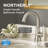 Northerly Single Handle Single Hole Bathroom Faucet with Deckplate and 50/50 Touch Down Drain Included