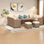 Canapé modulaire polyvalent, acier durable et rotin, charme extérieur rustique