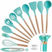 Milkary 8 piece small silicone spoons, multicolored nonstick kitchen spoon  heat resistant silicone serving spoon stirring mixing tool