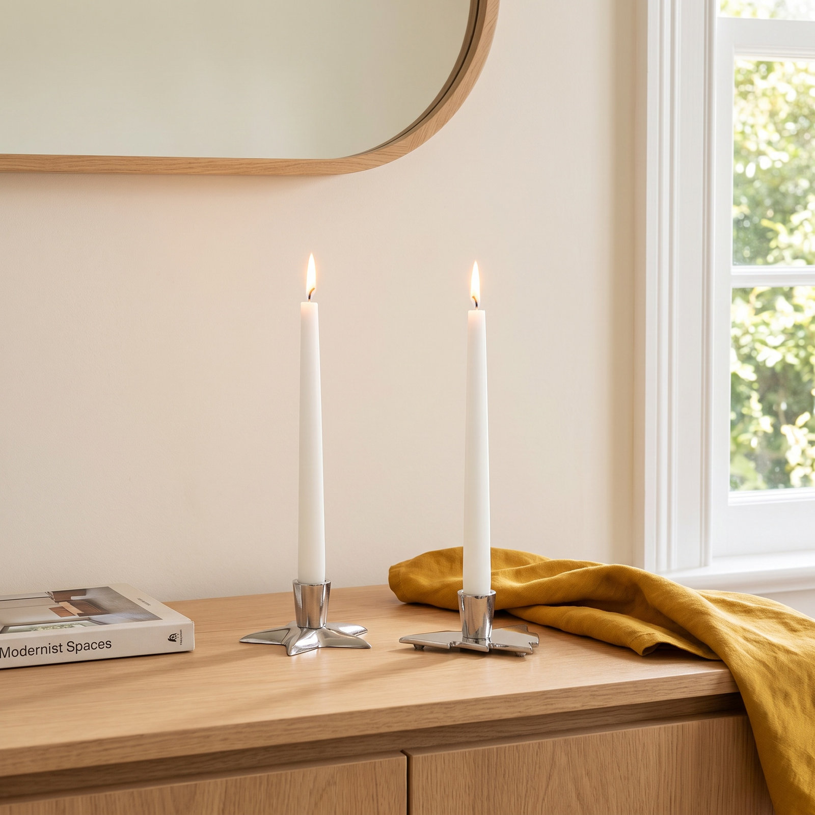 Aluminum Tree Star Taper Candle Holder