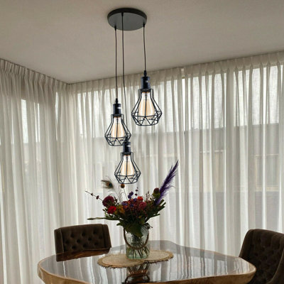 Hospers 3 - Light Black Cluster Pendant