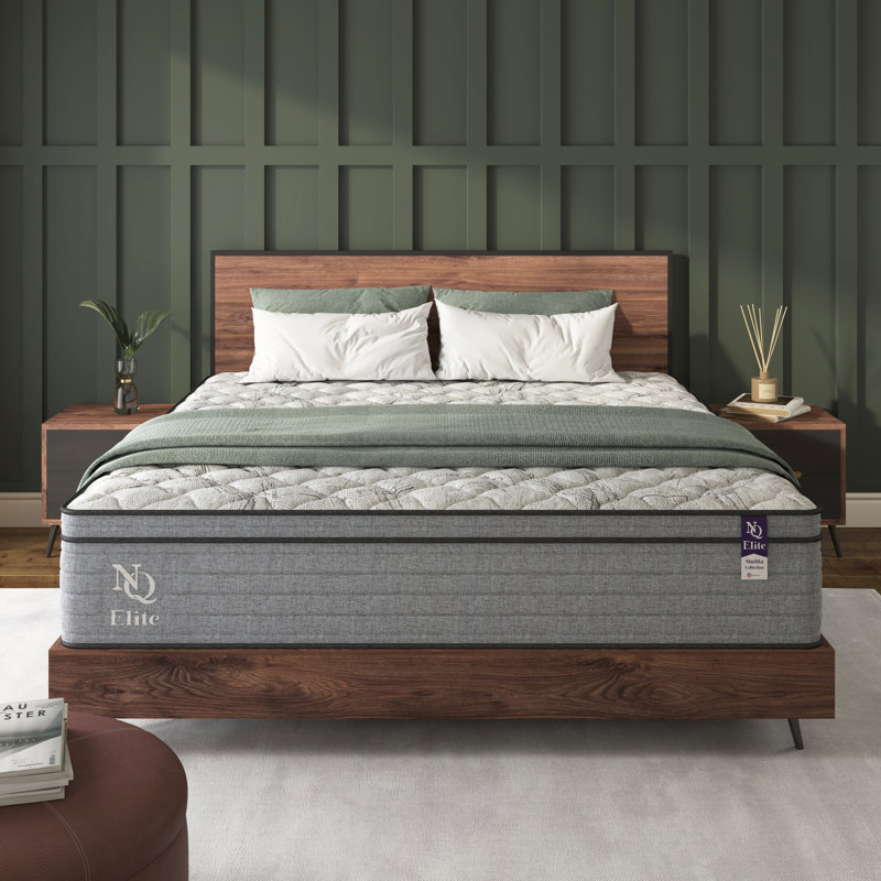 Napqueen Elite Series Machka 12 Inch King Size Cooling Gel Memory Foam Hybrid Mattress, Certipur-US Certified, King, 12"