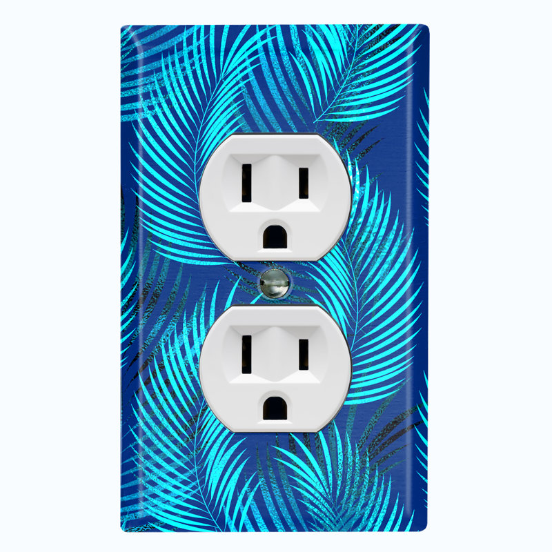 Patterned 1 - Gang Standard Wall Plate, Teal/Blue