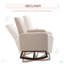 Chaise berçante d'appoint avec base en bois courbé et assise rembourrée en lin