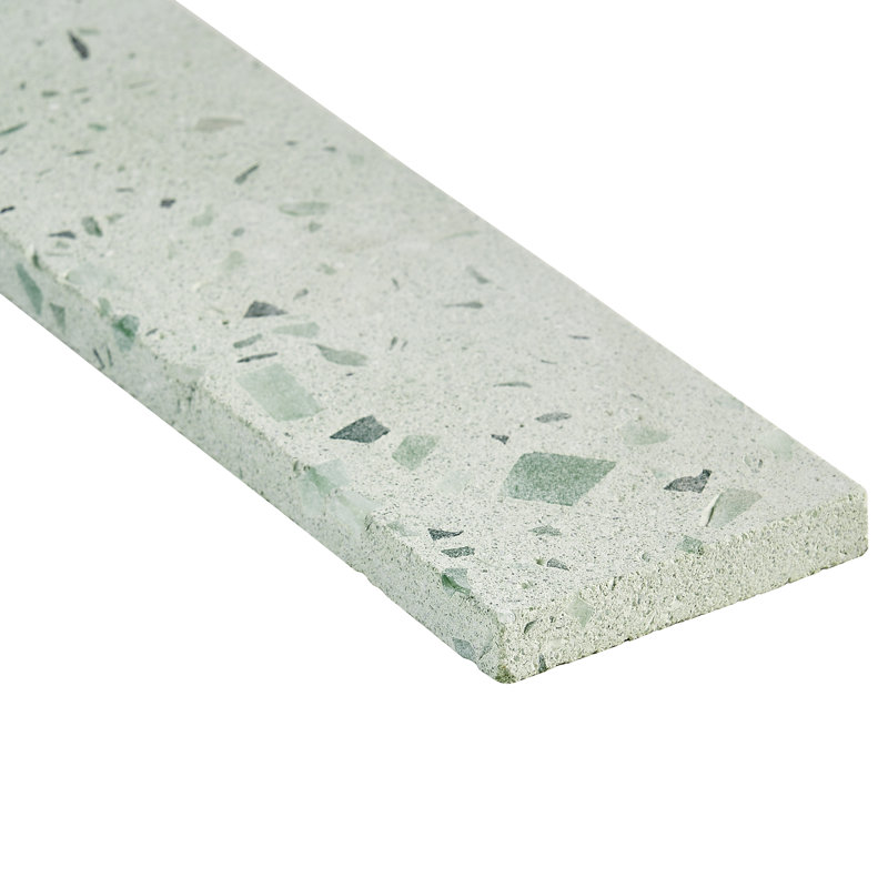 Fusion Brick 2.48" x 15.74" Natural Terrazzo Subway Wall Tile, Blue