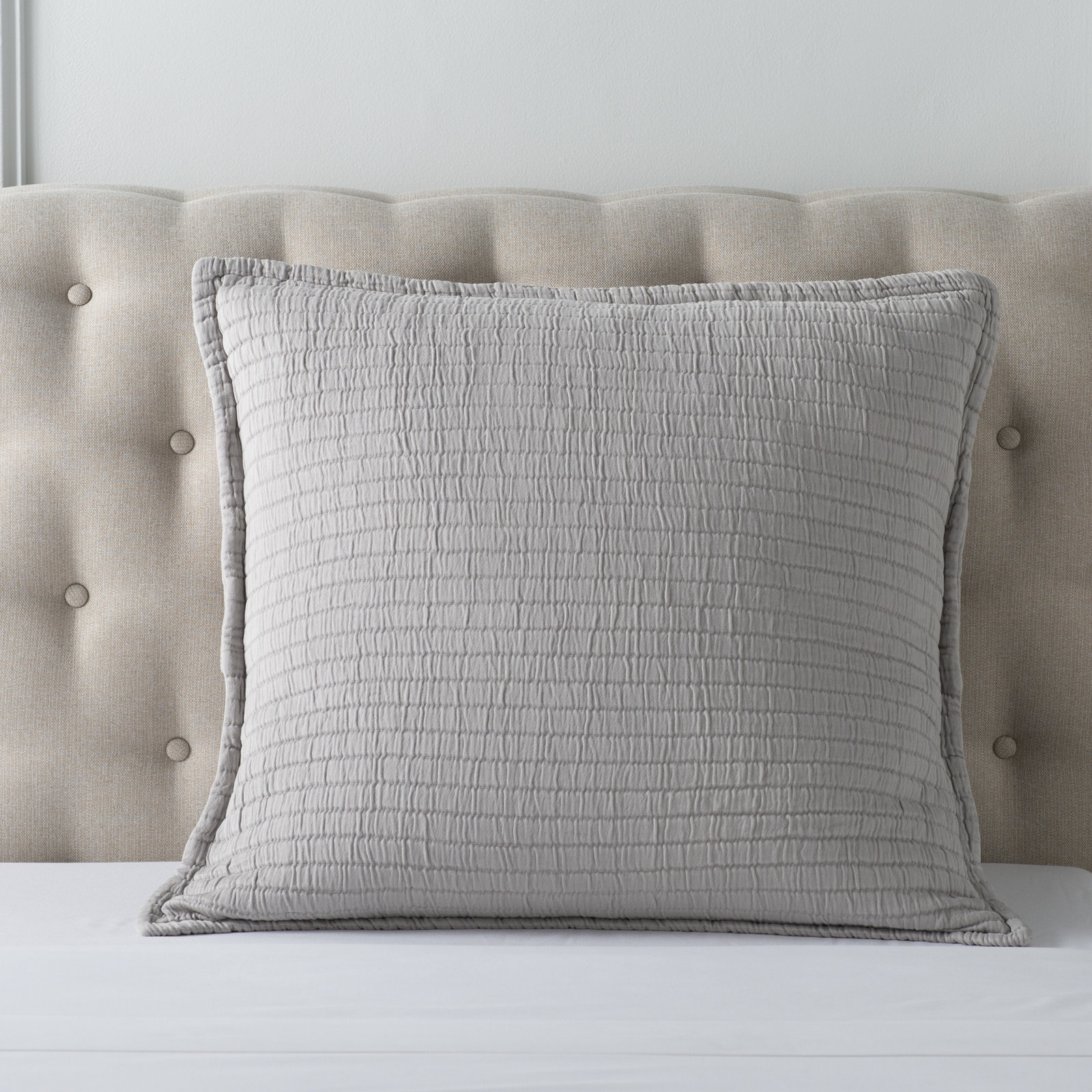 Boyfriend Cotton Shams, Euro, Gray