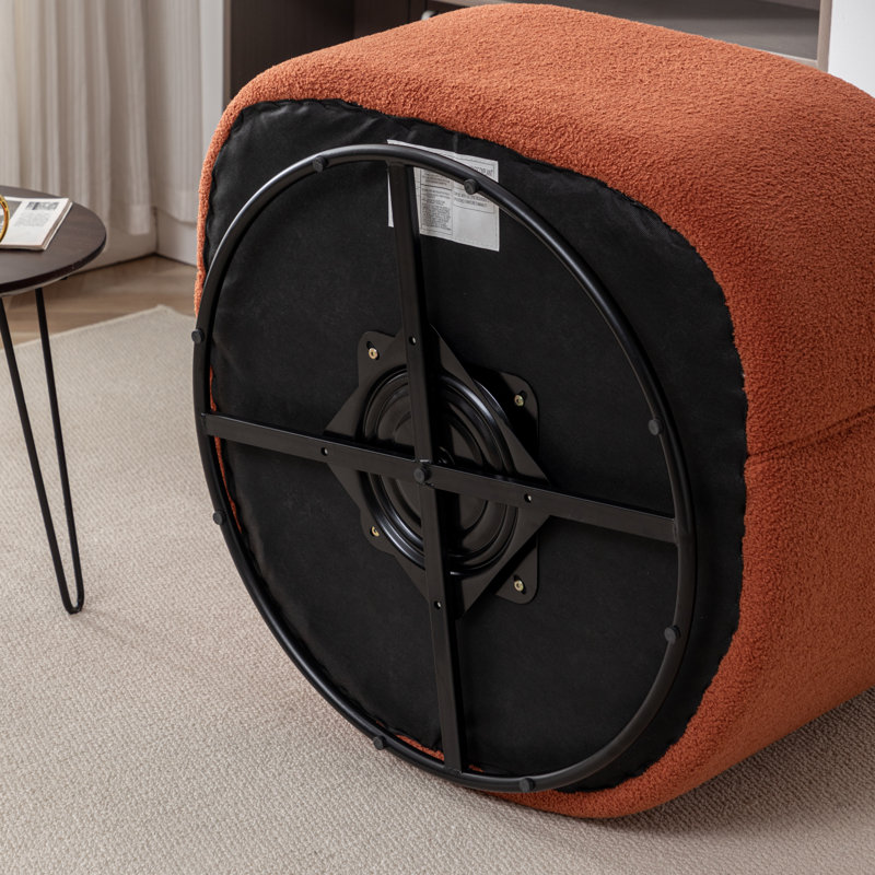 Fauteuil demi-tonneau pivotant Jalena, Polyester orange