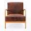 Chaise rembourrée en microfibre de style rétro-2038358724