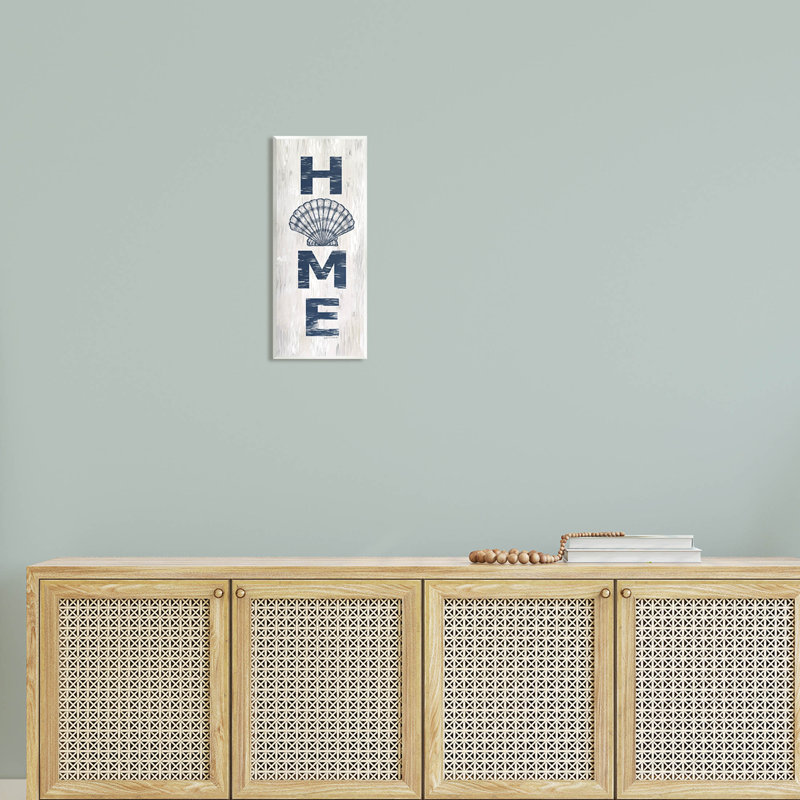Art mural sur toile Home Home, L 7 po x H 17 po x P 0,5 po, Cadre blanc