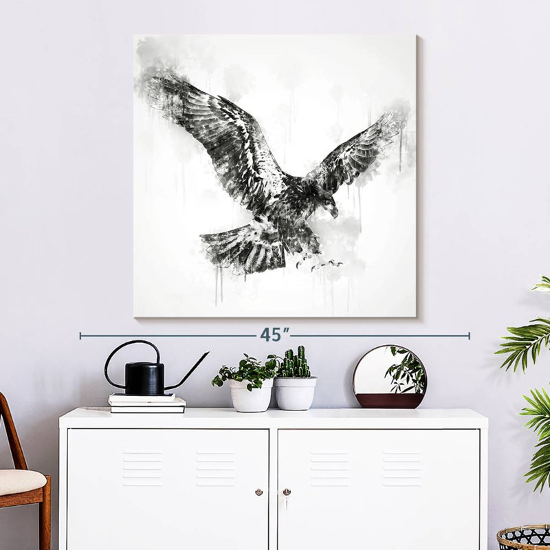 Brampt Eagle Flying Black And White