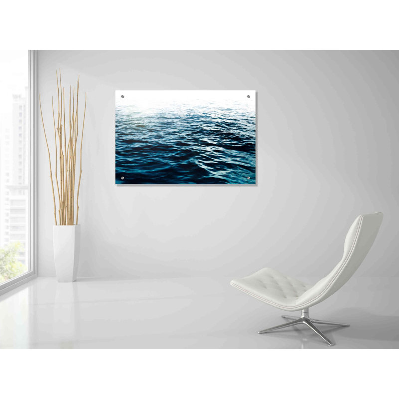Art mural en verre Rosecliff Heights «Blue Sea» par Nicklas Gustafsson, H 24 po x l 36 po x P 0,2 po
