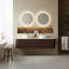 Meuble-lavabo flottant mural 60 po avec 2 lavabos ronds en céramique et 2 tiroirs-728333924