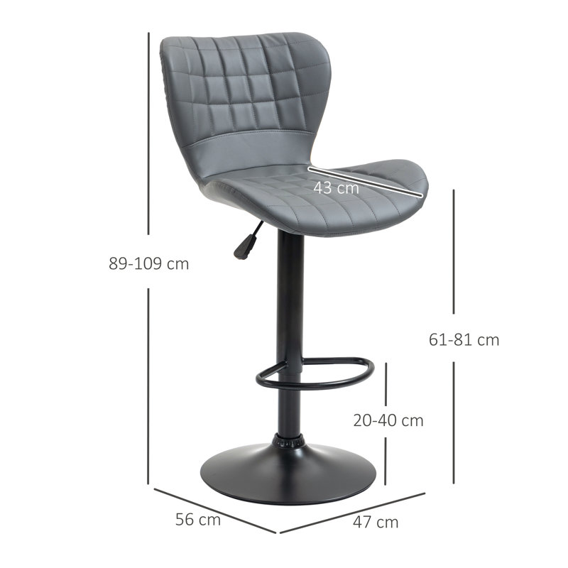 Beatrize Upholstered Adjustable Height Counter Stool with Metal Frame