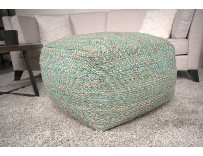 Grand repose-pieds Forest, beige turquoise