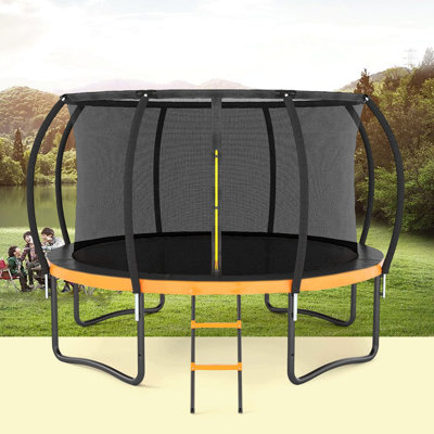 Filet intérieur de sécurité pour trampoline 14 pieds, échelle, rembourrage en PVC, pour enfants, couleur orange
