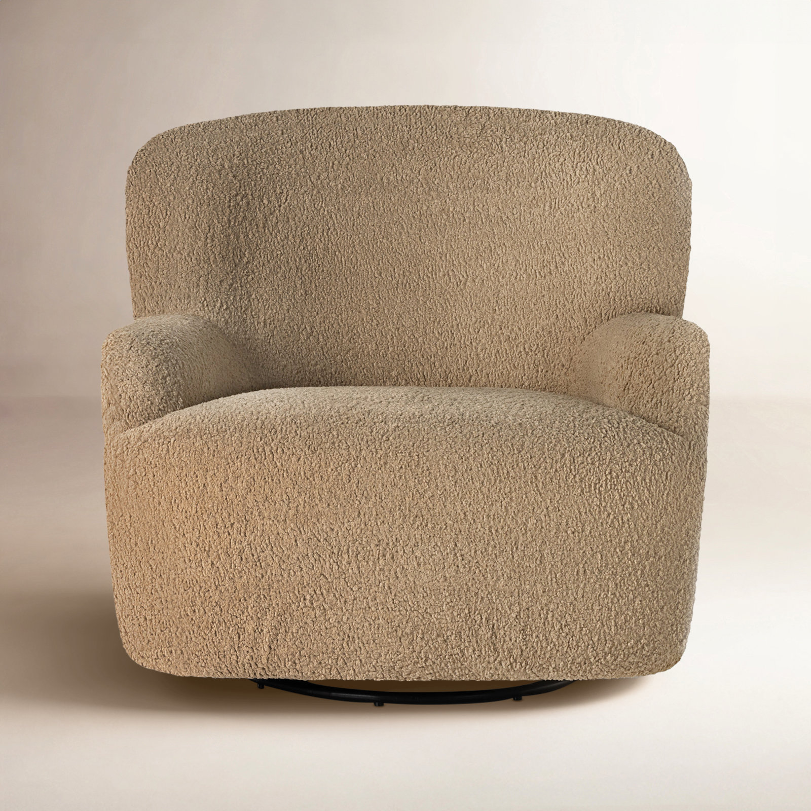 Maxton Swivel Armchair, Sheepskin Camel Sherpa