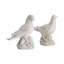 Sculptures de colombes blanches vieillies en 2 pièces