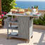 Îlot de cuisine extérieur pliable avec roulettes verrouillables, armoire de rangement et porte-serviettes-125428013