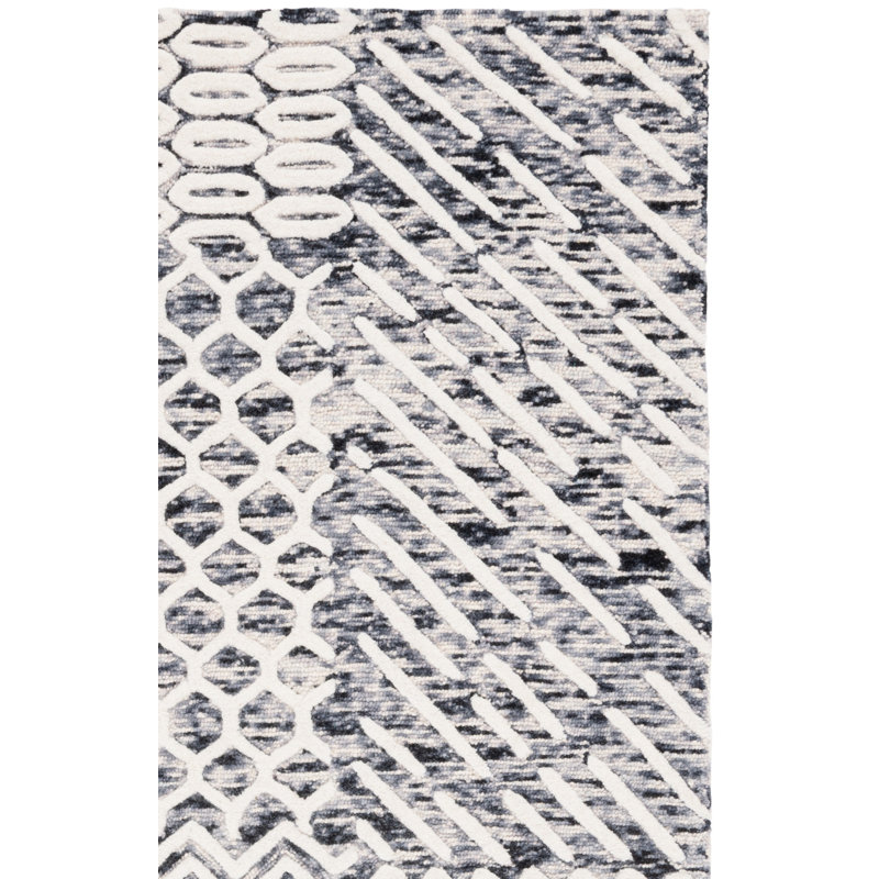 Tapis ivoire / noir Ebony 813, Rectangle 8 pi x 10 pi