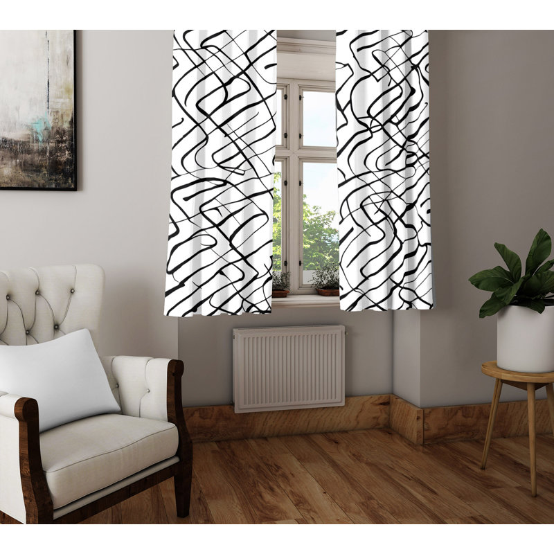 Paire de rideaux semi-transparents en polyester Deysha, L 20 po x L 52 po
