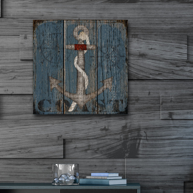 «Coastal Anchor» par Beth Albert - Impression sur toile, H 16 po x l 16 po x P 1,5 po
