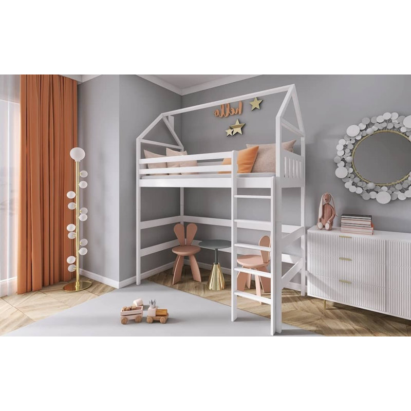 Persea 90 X 190cm High Sleepers House Beds with Trundle Included, White