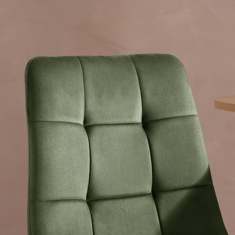 Suire PAIR OF FABRIC DINING CHAIRS, Matte Black, Green