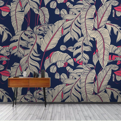 Papier peint amovible feuilles de palmier tropical