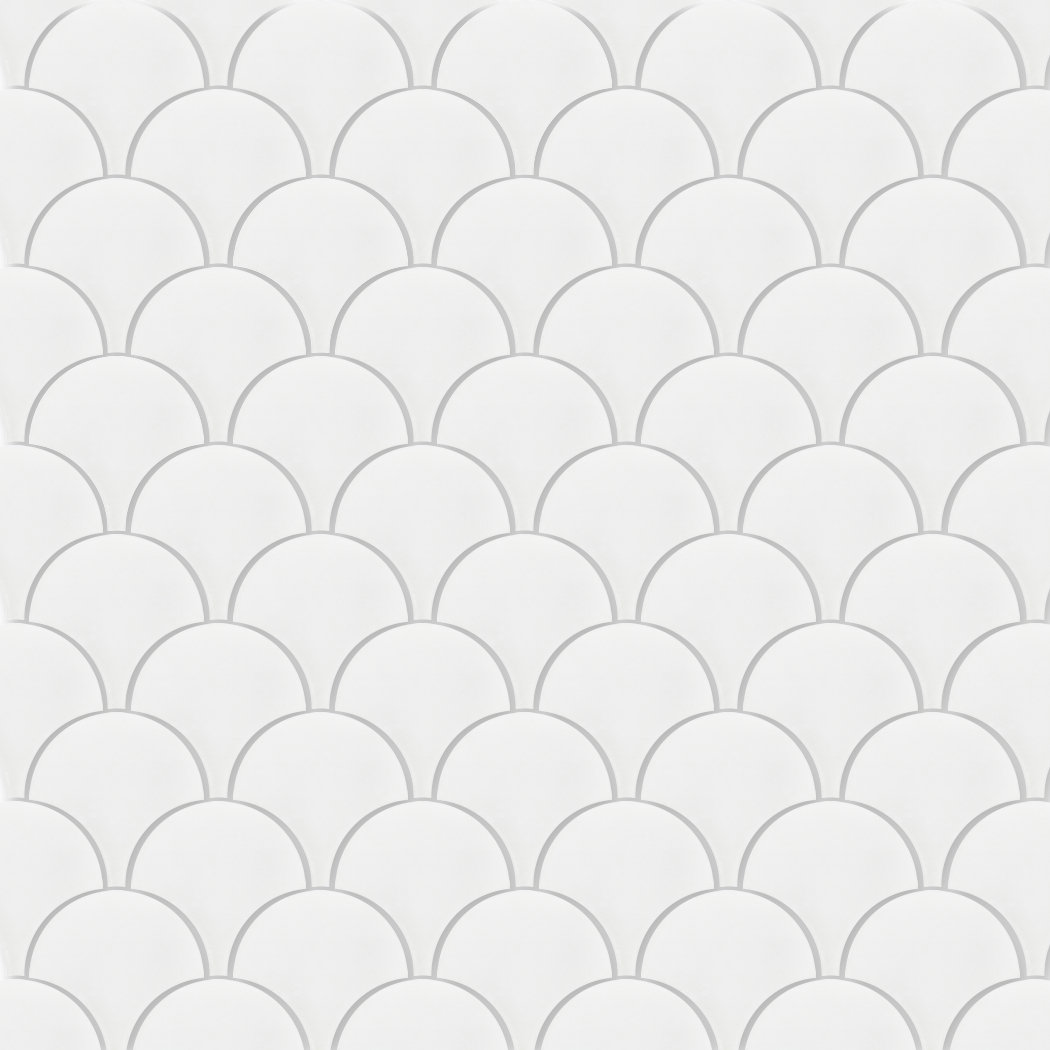 Solid 8" x 8" Cement Wall and Floor Tile, White
