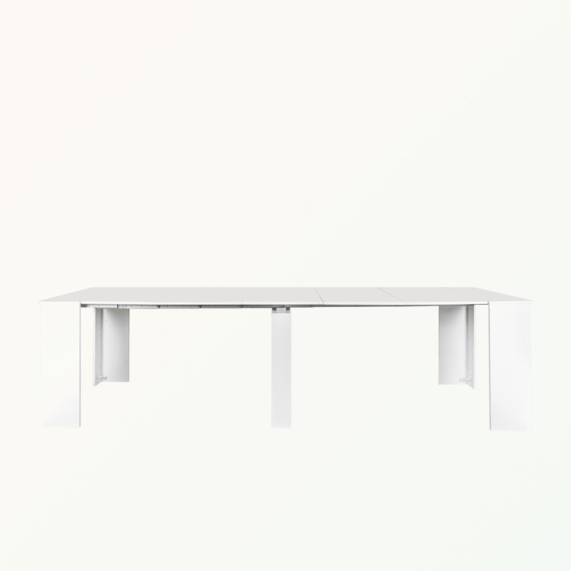Mallary Drop Leaf extendable Dining Table，Multifunctional extendable console table, White