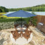 Parasol de marché octogonal en aluminium noir 9 pi avec manivelle et inclinaison en oléfine-88155930