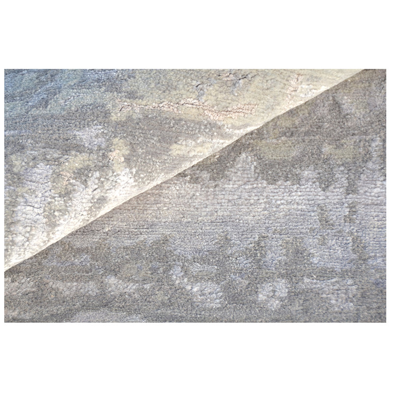 Abstract Area Rug in Gray, Rectangle 9' x 12'