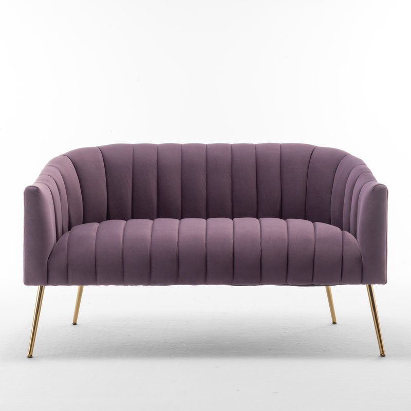 Ensemble de salon 2 pièces Remmie, Velours mauve